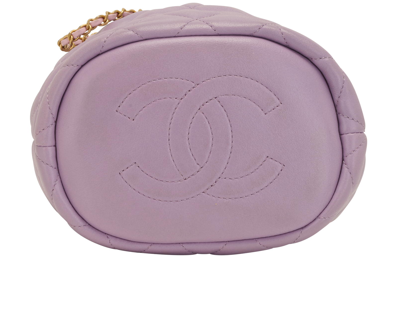 CC Diamond-Quilted Bucket Bag, &pound;3,500, Handbags, Purple, Leather, Top view